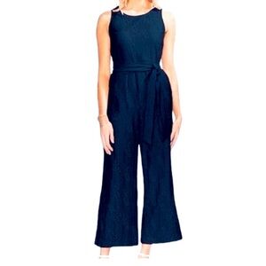 VINCE CAMUTO- Elegant CROPPED Jumpsuit Romper w/back zipper, 2 pockets, belt